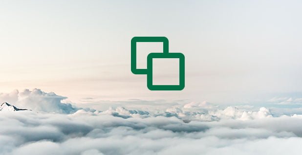 cloud accounts overlapping squares with clouds in the sky background
